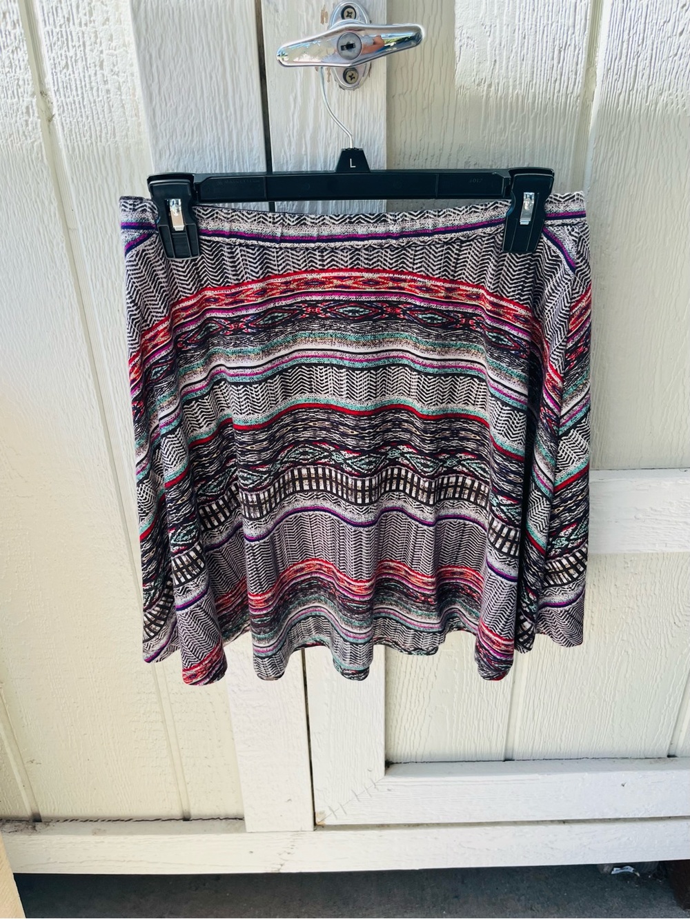 Mossimo Supply Co. Striped Knit Circle Skirt in Black, Purple, Pink & Teal